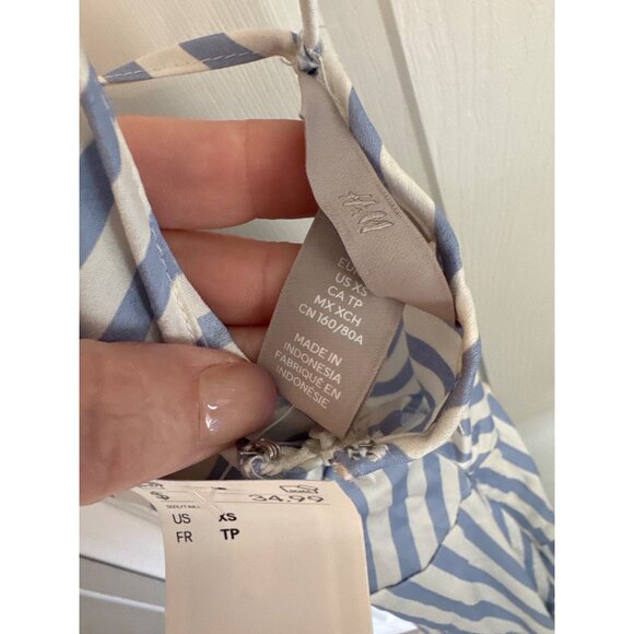 H&M Blue & White Striped Sleeveless Maxi Dress Size XS NWT - Picture 4 of 7